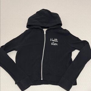 Hollister Navy Blue Slim Fit Zip-Up Jacket